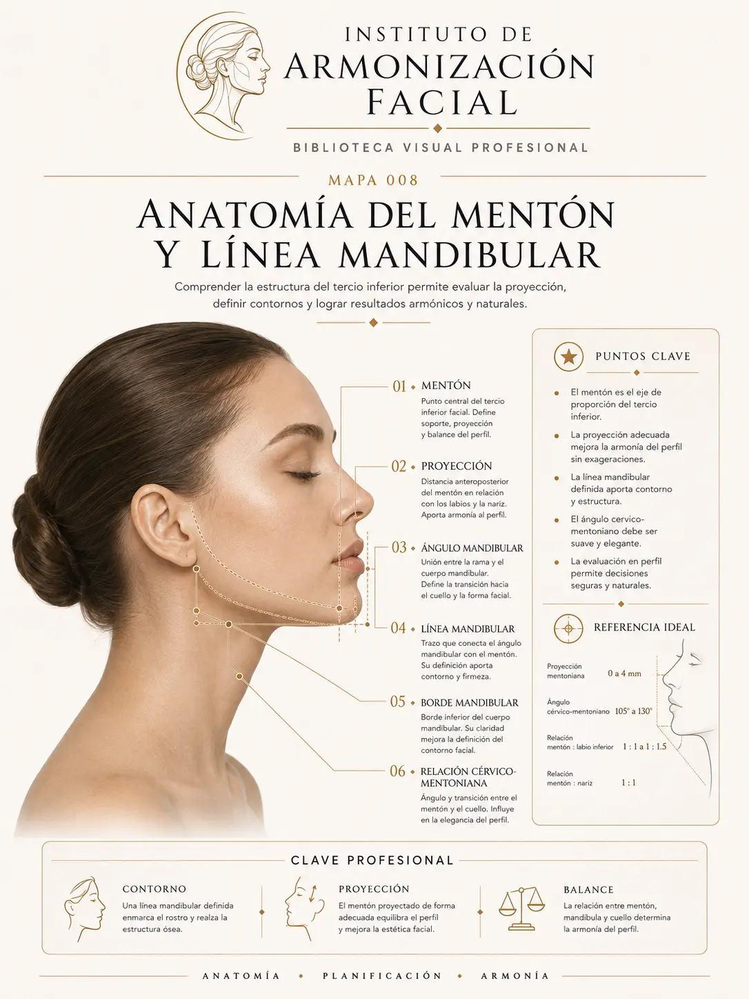 Lámina clínica: Mentón y línea mandibular