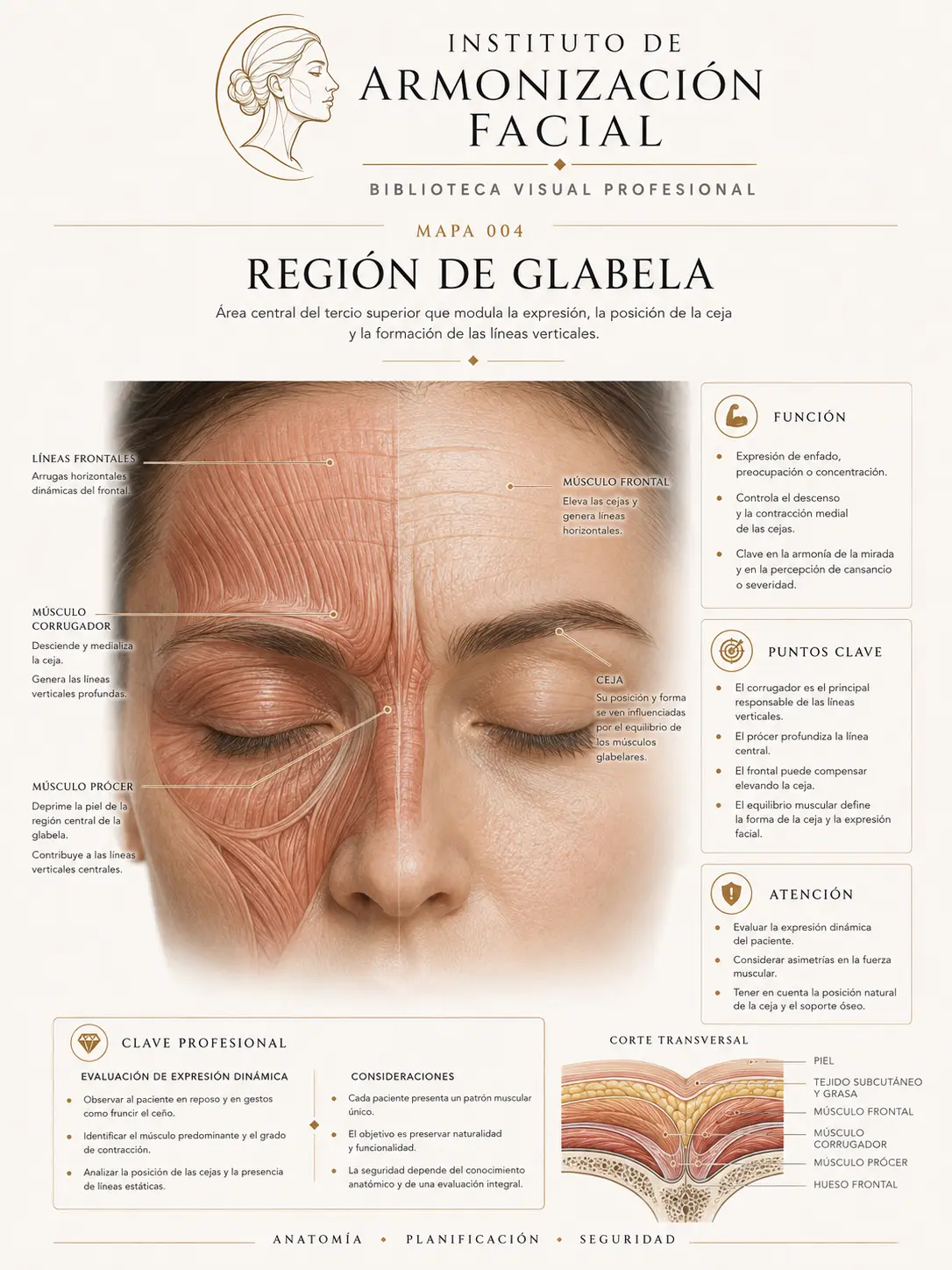 Lámina clínica: Región de glabela